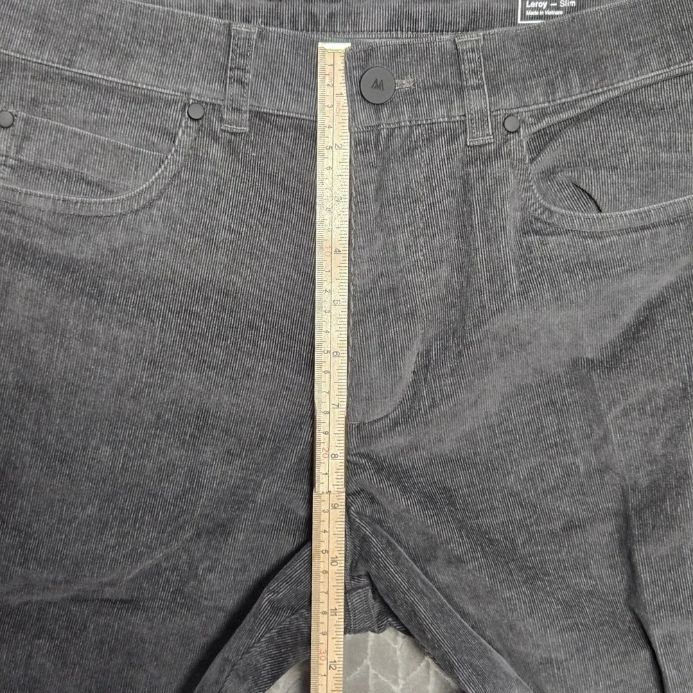 Mizzen+Main Leroy Slim Corduroy Pants Mens 31x30 Charcoal Grey‎ Performance